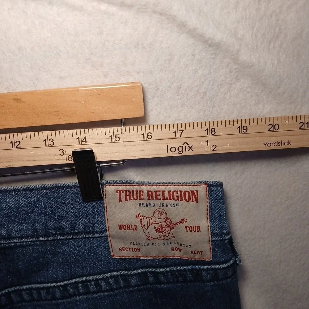 True Religion Ricky Straight Jeans Mens Dark Wash Big Stitch Y2K Denim